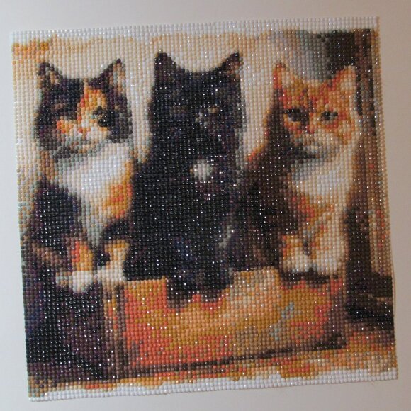 3 Cats Finished Diamond Art #1011125 - Picture 1 of 1